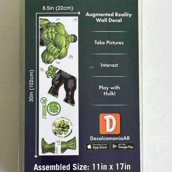 NEW Peel & Stick Marvel The Incredible Hulk Wall Decal 11 x 17” - Picture 3 of 4